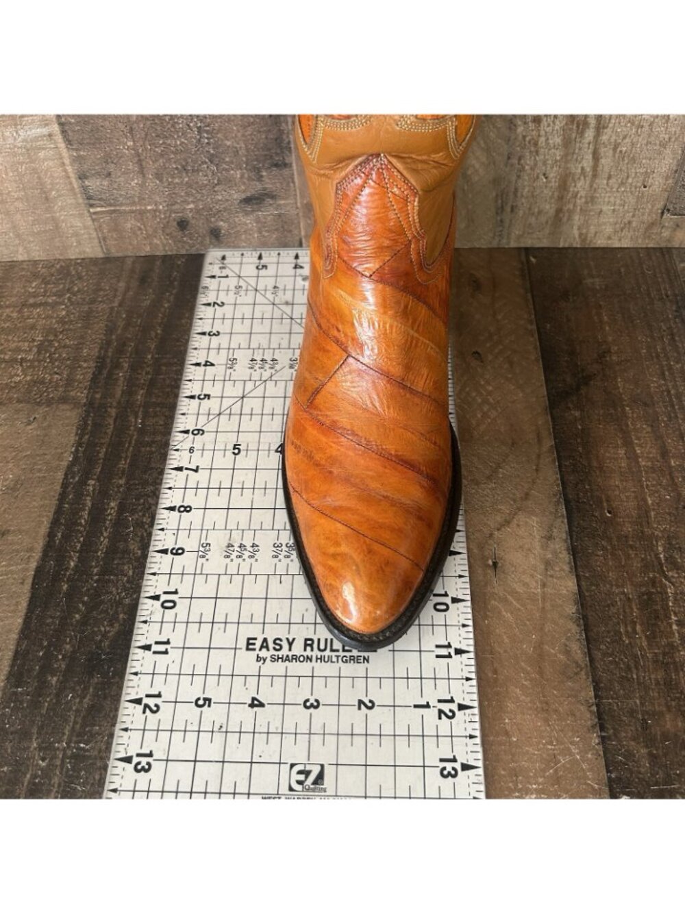 Nocona Vintage Eel Skin Leather Inlay Western Cowboy Boots Womens 8.5 C - Picture 5 of 12
